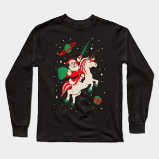 Santa and Unicorn Long Sleeve T-Shirt